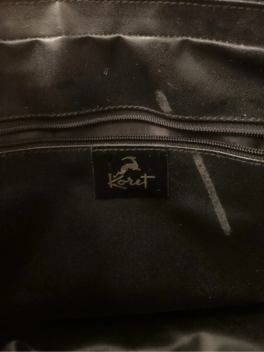 Koret Black Leather Briefcase with Gold Accents
